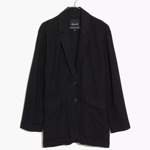 Madewell NWT Plus 2x black linen blazer